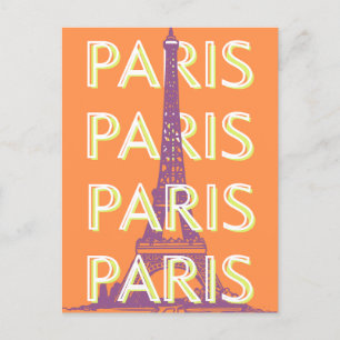 Cartão Postal De Festividades Paris, Viagem Art, Retro-Viagem Art