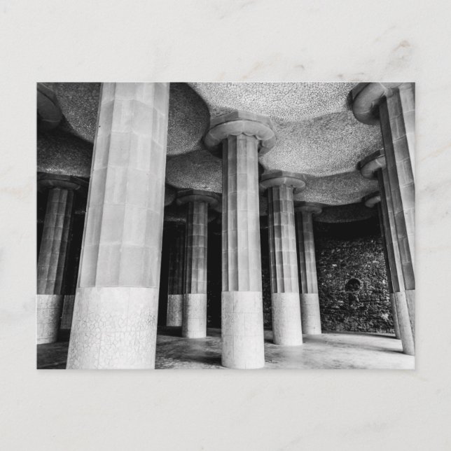 Cartão Postal De Festividades Park Güell de Antonio Gaudi em Barcelona - foto da (Frente)