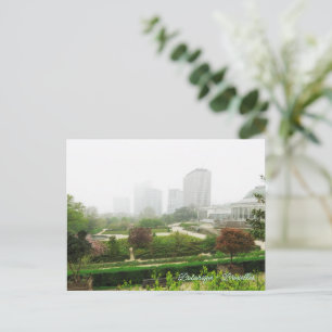 Cartão Postal De Festividades Parque Botanique num dia enevoado em Bruxelas