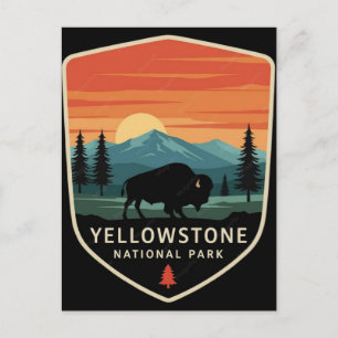 Cartão Postal De Festividades Parque Nacional de Yellowstone Não Acaricie Os Flu