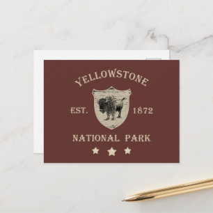 Cartão Postal De Festividades Parque Nacional de Yellowstone Vintage
