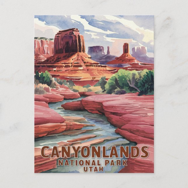 Cartão Postal De Festividades Parque Nacional do Canyonlands — Paisagem de Aquar (Frente)