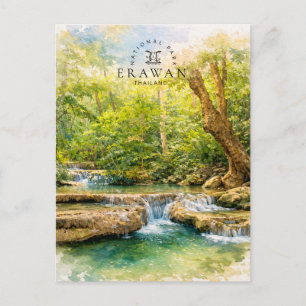Cartão Postal De Festividades Parque Nacional Erawan Tailândia   Cachoeira