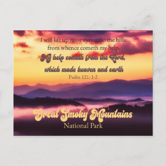 Cartão Postal De Festividades Parque Nacional Great Smoky Mountains Salmo 121:1-