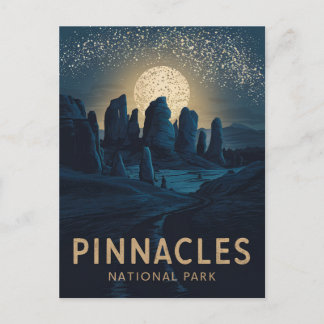 Cartão Postal De Festividades Parque Nacional Pinnacle - Lua cheia -