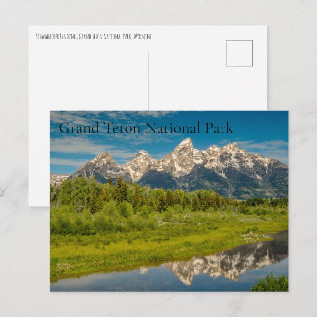 Cartão Postal De Festividades Parque Nacional Schwabacher Landing Grand Teton (Frente/Verso)