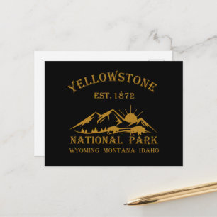 Cartão Postal De Festividades Parque Nacional Yellowstone Vintage