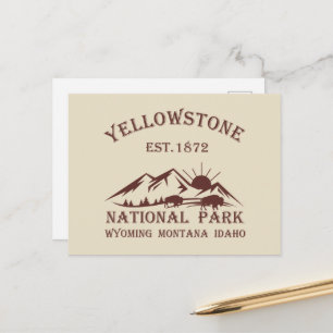 Cartão Postal De Festividades Parque Nacional Yellowstone Vintage