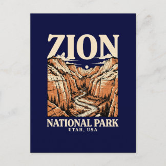 Cartão Postal De Festividades Parque Nacional Zion Falésias Vermelhas