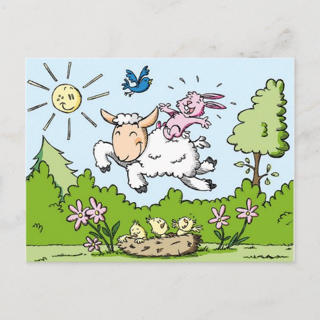Cartão Postal De Festividades Páscoa (Frente)