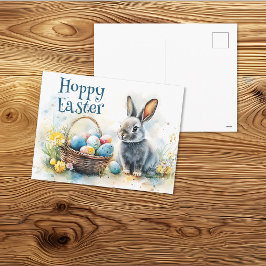 Cartão Postal De Festividades Páscoa Alegre Aquarela