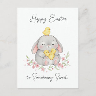 Cartão Postal De Festividades Páscoa Alegre para Algum Coelhinho Doce Cartão de