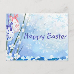 Cartão Postal De Festividades Páscoa azul