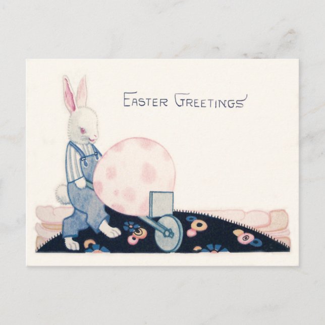 Cartão Postal De Festividades Páscoa Coelheira Farmer Barrow Ovo (Frente)