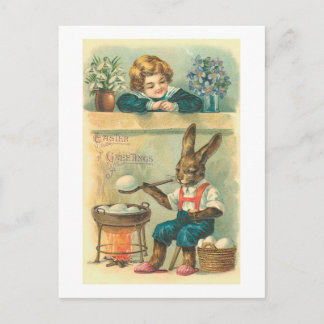 Cartão Postal De Festividades Páscoa de cerveja Bunny Boiling