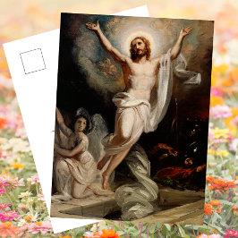 Cartão Postal De Festividades Páscoa de ressurreição de Jesus cristão religioso