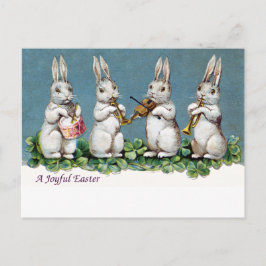 Cartão Postal De Festividades Páscoa do Coelho Quarteto