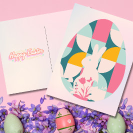 Cartão Postal De Festividades Páscoa Geométrica Moderna