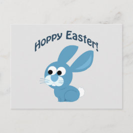 Cartão Postal De Festividades Páscoa Hoppy! Coelho Azul