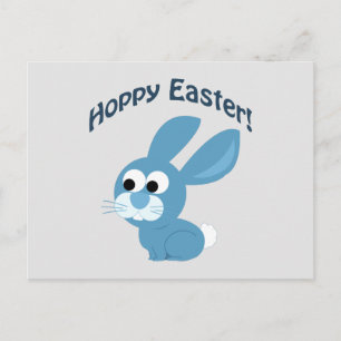 Cartão Postal De Festividades Páscoa Hoppy! Coelho Azul