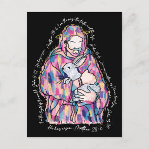 Cartão Postal De Festividades Páscoa Jesus nenhum coelho me ama como um cordeiro