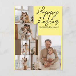 Cartão Postal De Festividades páscoa moderna elegante, colagem de fotos cinco da