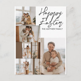 Cartão Postal De Festividades páscoa moderna elegante, colagem de fotos cinco da