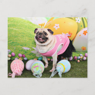 Cartão Postal De Festividades Páscoa - Pug - Hannah