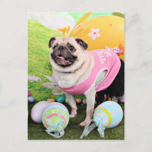 Cartão Postal De Festividades Páscoa - Pug - Hannah