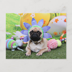 Cartão Postal De Festividades Páscoa - Pug - Louie