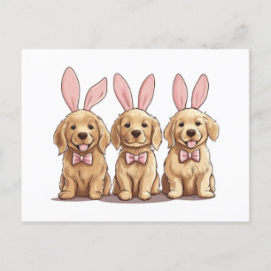 Cartão Postal De Festividades Páscoa Retriever Cachorros De Cachorro De Cachorro