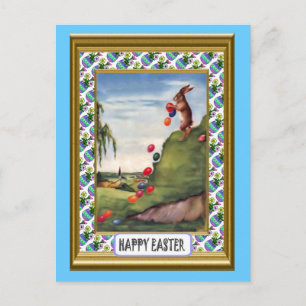 Cartão Postal De Festividades Páscoa - Rolagem de ovos