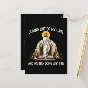 Cartão Postal De Festividades Páscoa Saindo da Minha Caverna Jesus