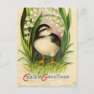 Cartão Postal De Festividades Páscoa Vintage