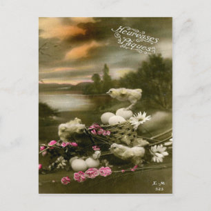 Cartão Postal De Festividades Páscoa Vintage