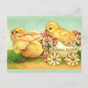 Cartão Postal De Festividades Páscoa Vintage clássicos chic