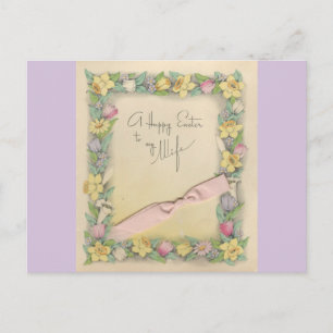 Cartão Postal De Festividades Páscoa Vintage Para A Esposa "Mario"