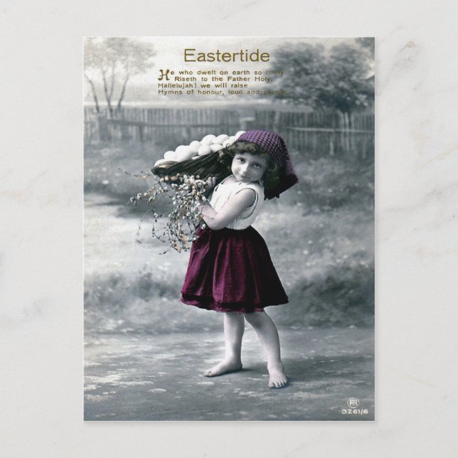 Cartão Postal De Festividades Páscoa vitoriana (Frente)