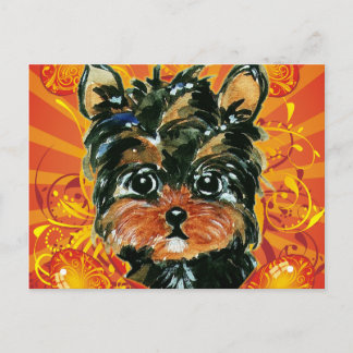 CARTÃO POSTAL DE FESTIVIDADES PÁSCOA YORKIE POO