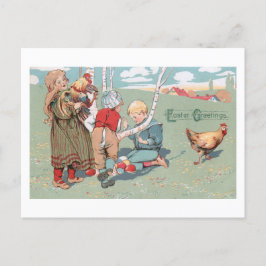 Cartão Postal De Festividades Páscoas e crianças