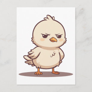 Cartão Postal De Festividades Passarinho Bebê Engraçado e Mal-Humorado Kawaii Ca