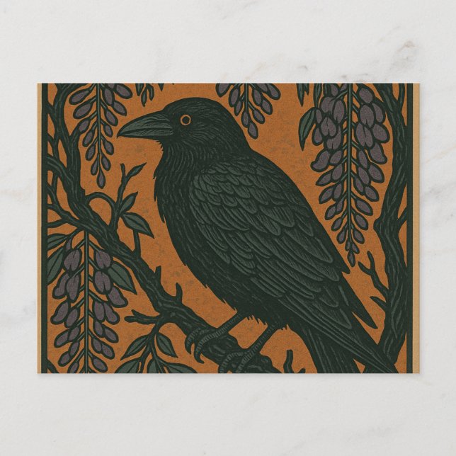 Cartão Postal De Festividades Pássaro Corvo                                      (Frente)