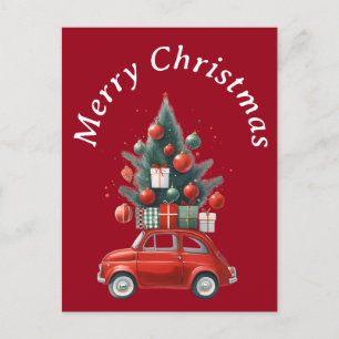 Cartão Postal De Festividades Passeio de Natal com presentes