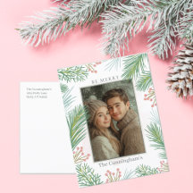 Pastel Pink e Green Holly Christmas