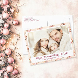 Cartão Postal De Festividades Pastel Vintage Floral Personalizável