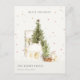 Cartão Postal De Festividades Pastel White Snow Tree Casas de Terras de Neve Sau (Frente)