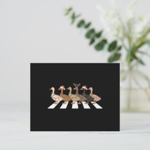 Cartão Postal De Festividades Patos de Natal Animais Divertidos Presente de Xmas