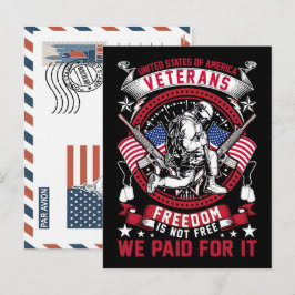 Cartão Postal De Festividades Patriotic Soldier Holding US Flag Postcard