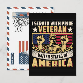 Cartão Postal De Festividades Patriotic Soldier Holding US Flag Postcard
