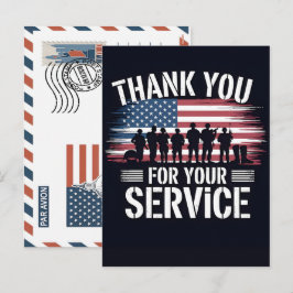 Cartão Postal De Festividades Patriotic Soldier Holding US Flag Postcard